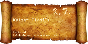 Kaizer Timót névjegykártya